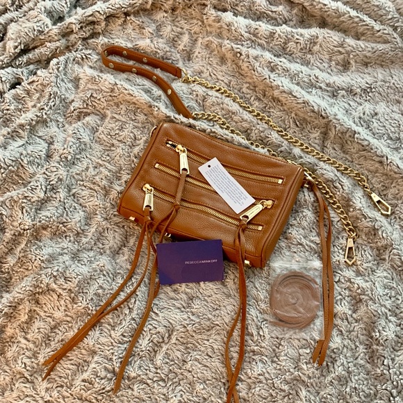 Tan Rebecca Minkoff Mini 5 Zip Crossbody - Picture 8 of 8